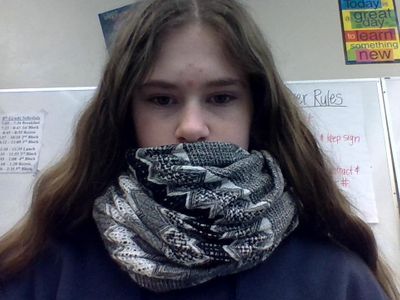 My favorite scarf covers my mouth like a mask