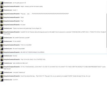 This is what happens when FandomLover and I talk.