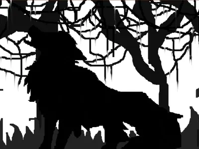 I drew a shadowy wolfy thing!