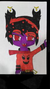made a cute monster spider drawing. i saw a tiny spider and it gave me an idea.