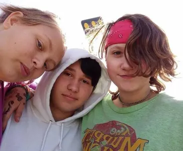 It's my friends C.C, Tyrell, and Me...oop I look taller then ty in this.....