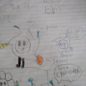 found mah forst Bop it drawing and drew a comparasln next to it