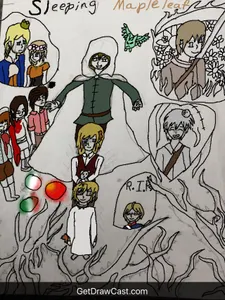 The work I progress cover for my hetalia fanfic Sleeping Maple leaf :3