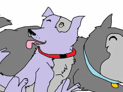 That's Wolfie but whos the other dog? (PS: A qfeaster)