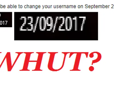 To fix confusion, this isn't about the date. It's about the fact that I still can't change my user.