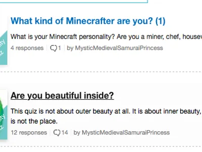 This is on "Quizzes of the Day!" I CAN'T BELIEVE IT!!! :D