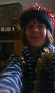 Me decorating myself instead of my grandma's Christmas tree. ?