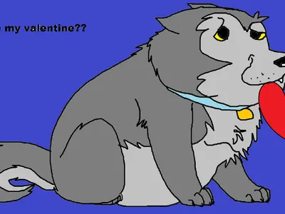 Wolfie asking Brandy to be his valentine.