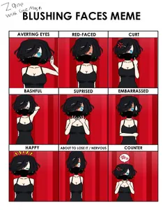 Blushing Faces meme (Zane w/gas mask)