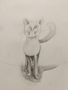 White cat away!