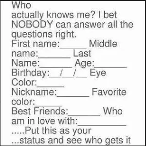 No one knows my middle or last name.
