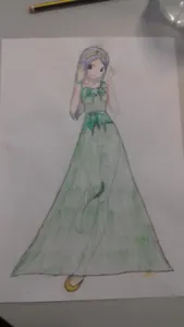 Hikari in a ball gown