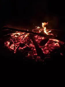 Our bonfire after we left (all burnt out)