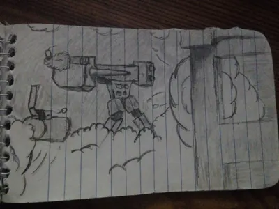 A Mech "handling" rioters.