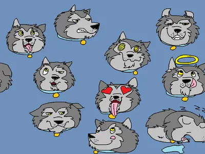 Wolfie emotioncon collection.