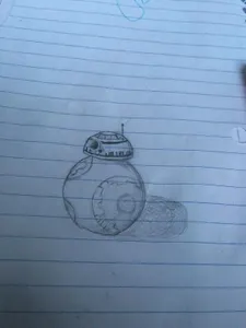 Got bored in math and started to draw BB-8
