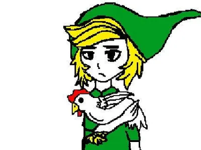 i drew link with a chickennnn