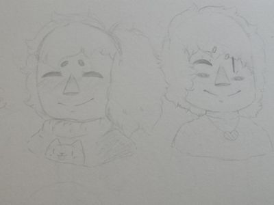 I drew my crush and me, hh :>