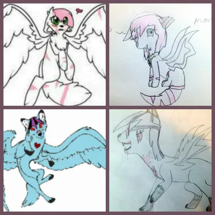 Mangled and Scarred (art on the left is Wolfthecreepypasta and on the right is mine)