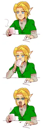 StuffyTissuesInNoseAndTryToDrinkCoffee Bb