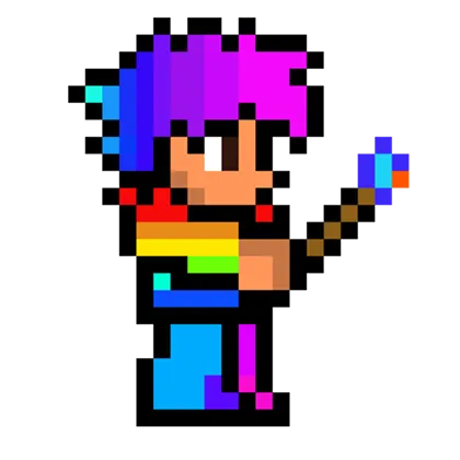 Bisexual, Homosexual, cotton candy terraria character