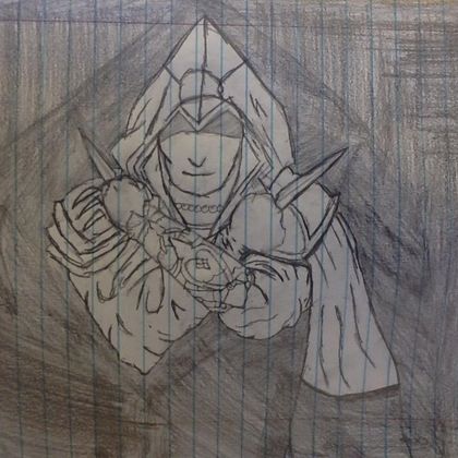 Ezio from Assassin's Creed (lines are crooked and it looks terrible)