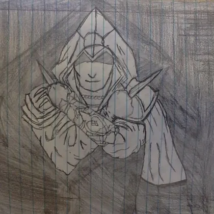 Ezio from Assassin's Creed (lines are crooked and it looks terrible)