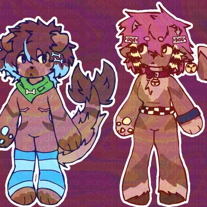 yippe, first offical drawing of me amd tobys fursona!!