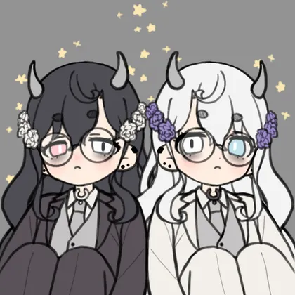 Alice(black hair) and Alex(white hair)