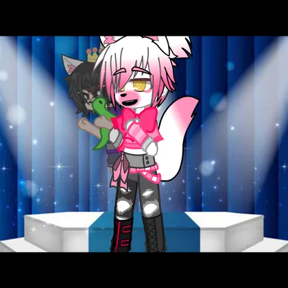 Funtime Foxy (child behind him is the kid that possesses her, the kids name is ferris)[AU]