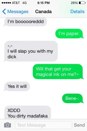 A convo between my Italy and a Canada-.