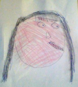on a scale of 1 to 10, how creepy is this picture? my little sis drew this and it looks CREEPY! on a scale of 1 to 10, how creepy is this picture? my little sis drew this and it looks CREEPY!