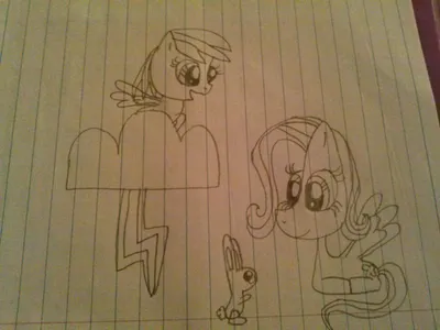 do you like this picture? It may be blurry. Its supossed to be fluttershy and rainbow dash.