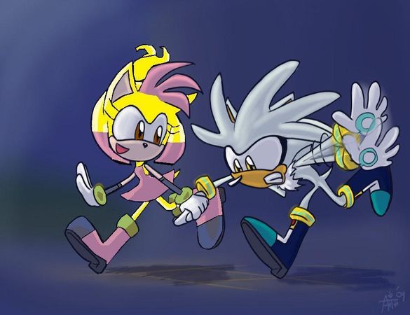 You are running down the other corridor and as you look back, you run into something and fall on it. You look down and see your on top of Silver! "I'm so sorry Silver!" you say. "No time, move it!" he says with a worried look on his face. You and him run as fast as you guys can.