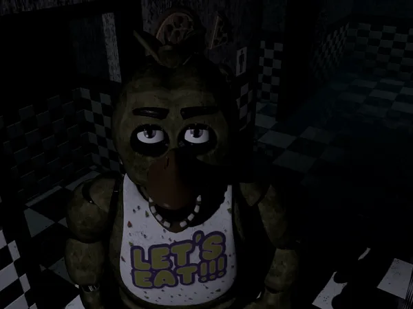 Me: Chica move. She is at the bathroom. You: B-Bathroom? Wow. Chica need to poop? Me: are you kidding me? Me: And oh yeah is 1:00