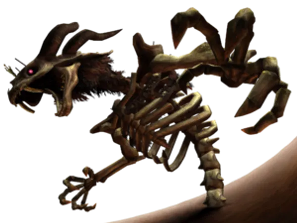 Link defeated the enemy with ease, and to his surprise, found a dungeon behind it. He entered, and after some minor skirmishes,  he finally made it to the boss room. Then, the boss leaps out from hiding...