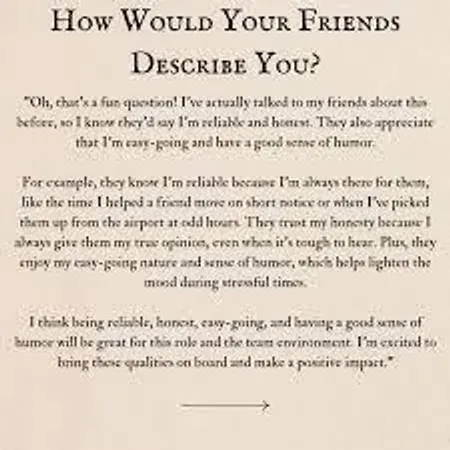 How would your best friends describe you?