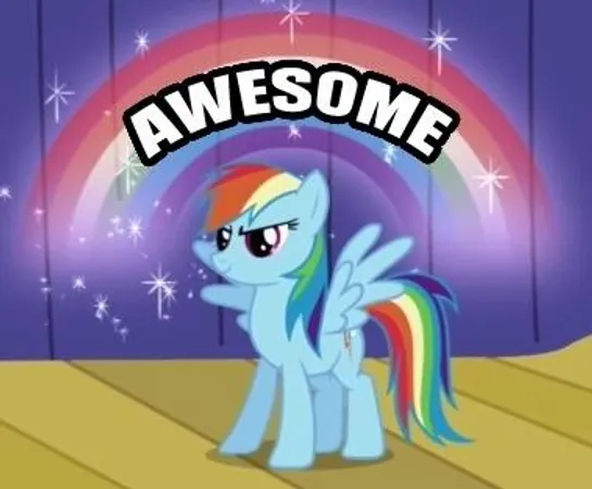 Rainbowdash: Can I ask one? Me: Sure Rainbow! Rainbowdash: according to these answers how awesome are you?
