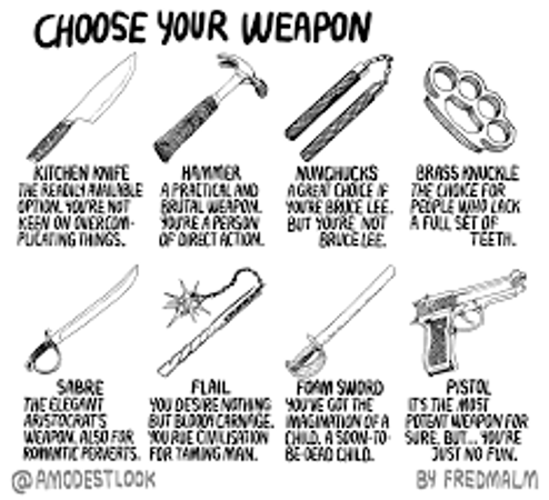 Your weapon of choice?
