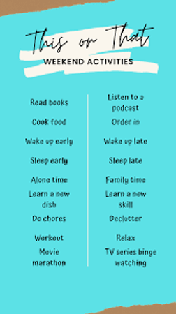 What's your favorite kind of weekend activity?