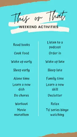 What's your favorite kind of weekend activity?