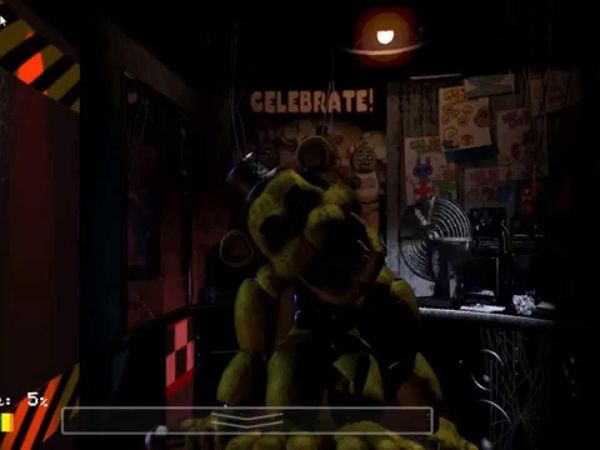 You flip the camera and see golden freddy!