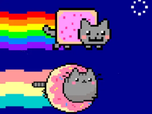 Nyan cat vs Pusheen!