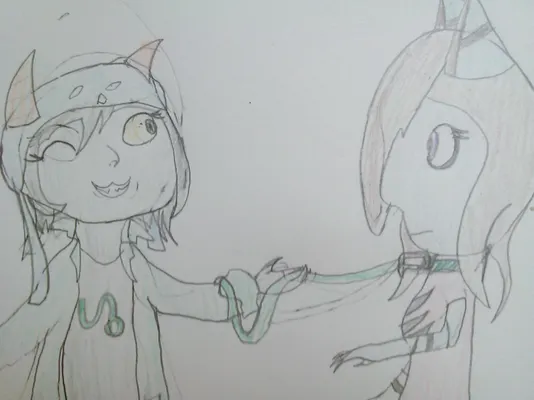 What do you think of my drawing? This is a drawing i made of a ship i have of Nepeta holding a leash to my mixed oc Lauray and i believe i may have made some mistakes on it. So what do you guys think? What do you think of my drawing? This is a drawing i made of a ship i have of Nepeta holding a leash to my mixed oc Lauray and i believe i may have made some mistakes on it. So what do you guys think?