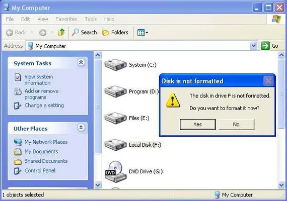 When I Insert My Flash Drive In The Computer An Error Message Appear Your Storage Device Is Not Formatted What Happen To my FlashDrive ???? When I Insert My Flash Drive In The Computer An Error Message Appear Your Storage Device Is Not Formatted What Happen To my FlashDrive ????