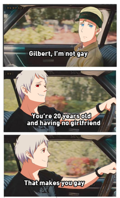 Why does this keep happening? Ok! So ever since right discovered Prussia from hetalia strange things have been happening like I saw him in a dream once,I have a necklace I got WAY before I discovered the show that's exactly like his and his brothers and every time I see a couple picture with him in it the girl looks just like me! And on a dating game I did he showed up on the number I chose! (My lucky number 8 ) what the heck is happening!? Am I going insane!? Is he going to pull me through my tablet screen one day and pull me into the fictional world!? What...ze...hell is happening!? I really want to know! I'm getting tired of wondering! >.< Why does this keep happening? Ok! So ever since right discovered Prussia from hetalia strange things have been happening like I saw him in a dream once,I have a necklace I got WAY before I discovered the show that's exactly like his and his brothers and every time I see a couple picture with him in it the girl looks just like me! And on a dating game I did he showed up on the number I chose! (My lucky number 8 ) what the heck is happening!? Am I going insane!? Is he going to pull me through my tablet screen one day and pull me into the fictional world!? What...ze...hell is happening!? I really want to know! I'm getting tired of wondering! >.<