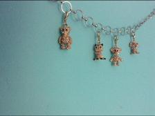 Chain necklace with 4 adorable charms: bear, cat, monkey, dog. Tell me your fav charm!