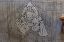 Ezio from Assassin's Creed (lines are crooked and it looks terrible)