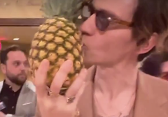He kissed it before they took it AHHAHAHA...*turns into pineapple*