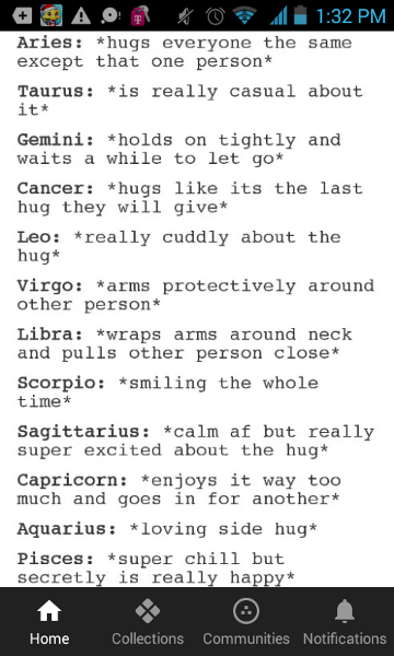 <c:out value='How the Zodiacs hug'/>